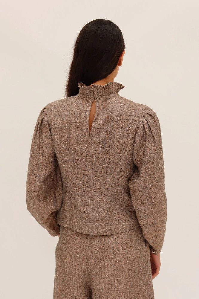 YAKAMPOT BLUSA SUSAN LINO BORDADA