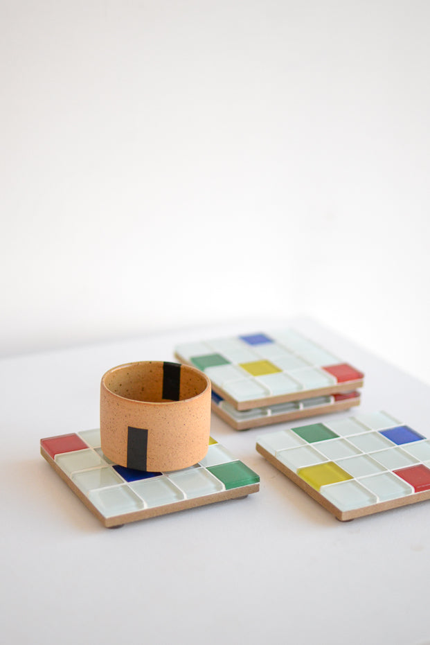 Ordinary Pleasure Mondrian coaster Set 4