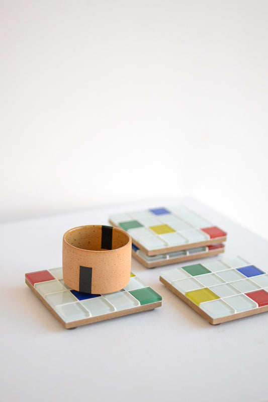 Ordinary Pleasure Mondrian coaster Set 4