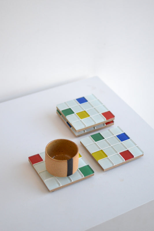 Ordinary Pleasure Mondrian coaster Set 4