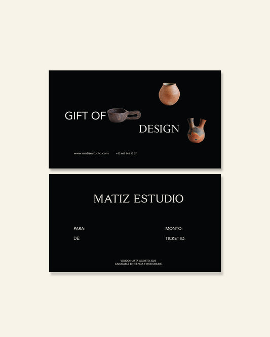 Matiz Estudio Gift of Design Card