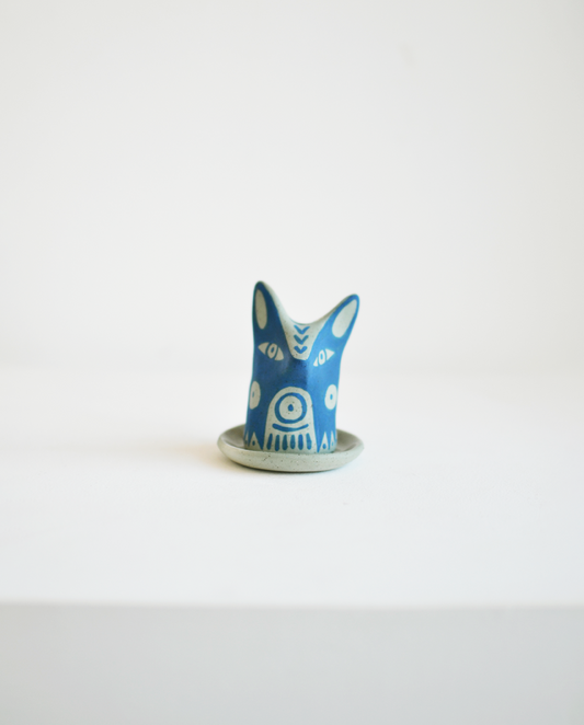 Perro y Arena Incensario - Fauna Azul Gato