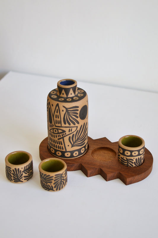 Perro y Arena - Set mezcalero con tabla cactus