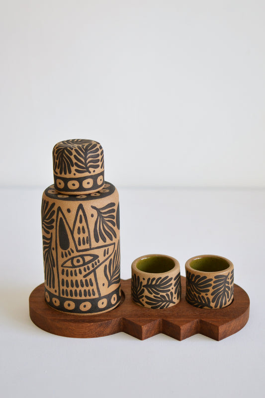 Perro y Arena - Set mezcalero con tabla cactus