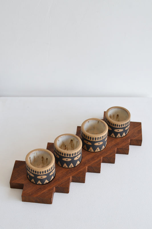 Perro y Arena - Set mezcaleros + base de nogal
