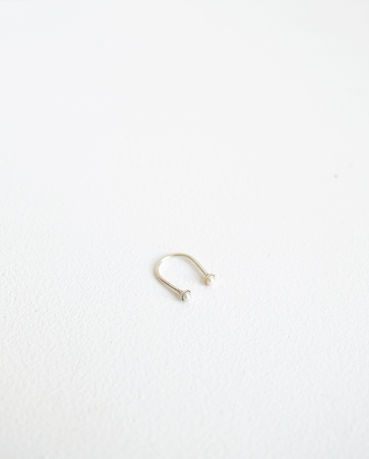 Spica Open Silver and Pearl Ring