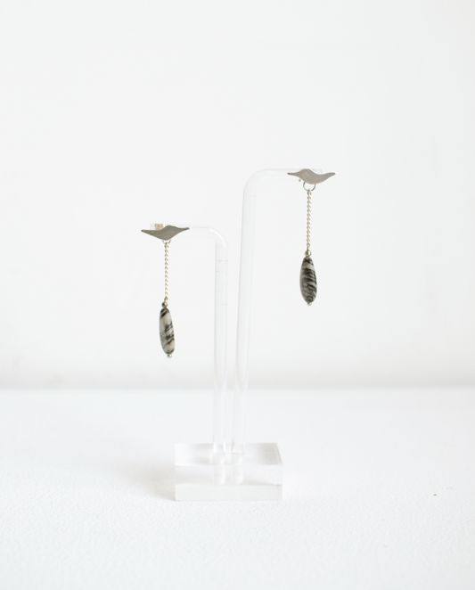 Spica Silver Hummingbird Earrings