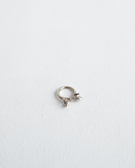 Spica Open Silver and Pearl Ring