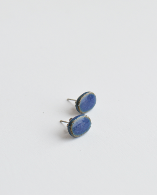 Wear Ceramics Baby Geometry Blue Ovals Earrings